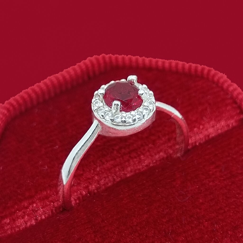 Anillo Cervena Plata .925