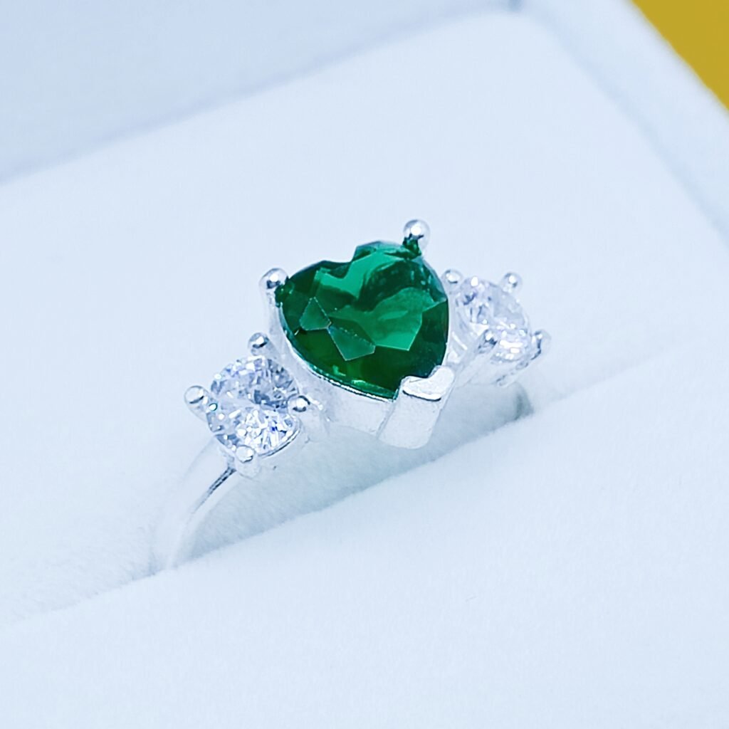 Anillo Eliana Verde de Plata .925