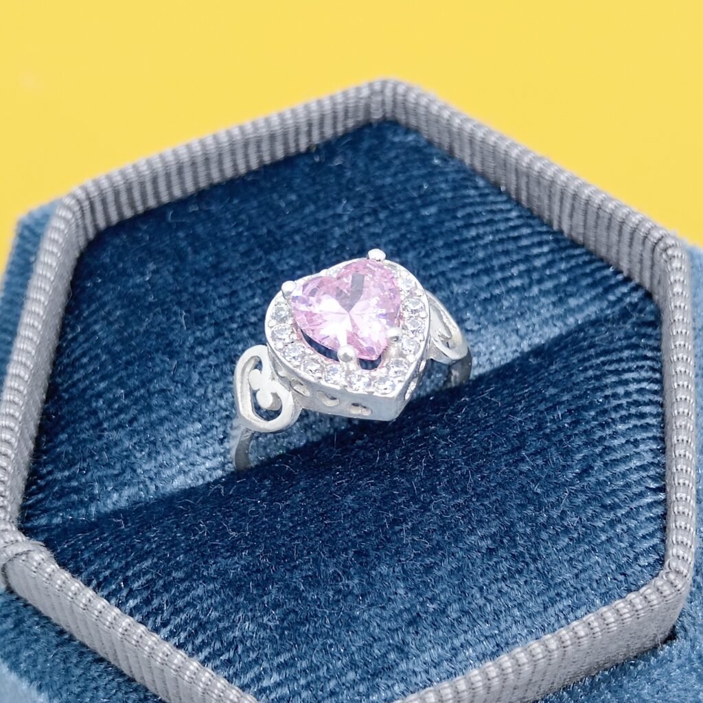 Anillo Corazon Cazz Rosa de Plata .925