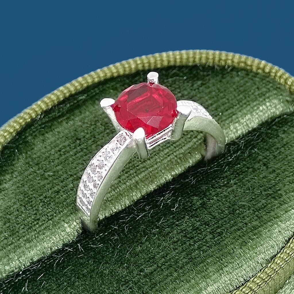 Anillo Garden Rojo Plata .925