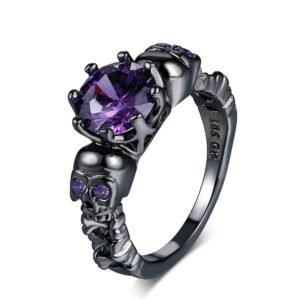 Anillo Gothic Morado De Cobre Esmaltado