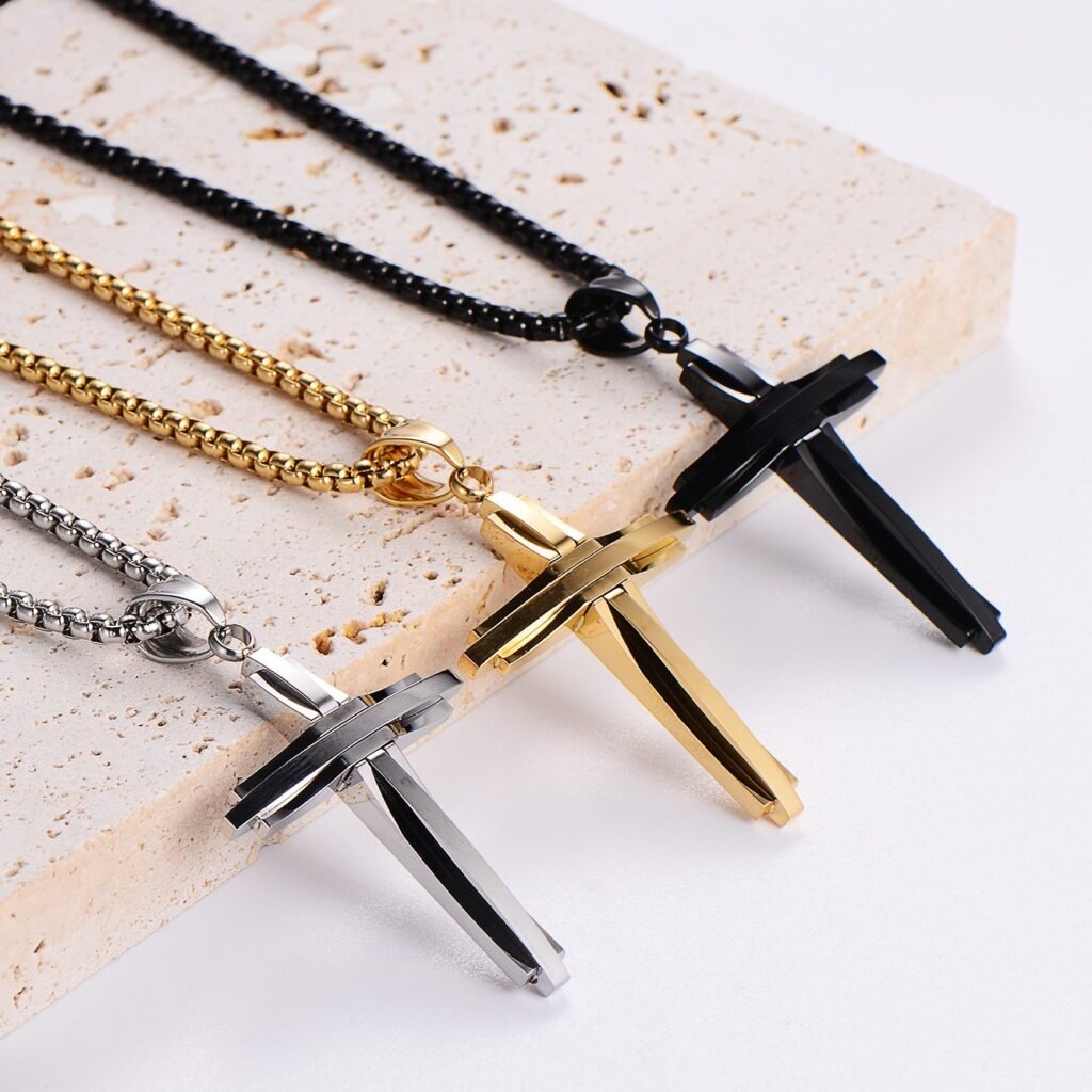 Collar Croce de Acero Inoxidable