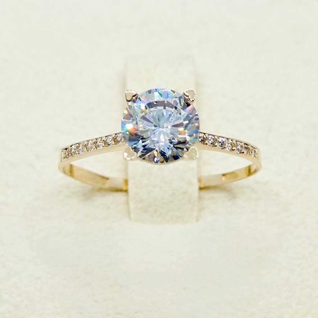 Anillo Solitario Azmira de Oro 10k - Talla 8