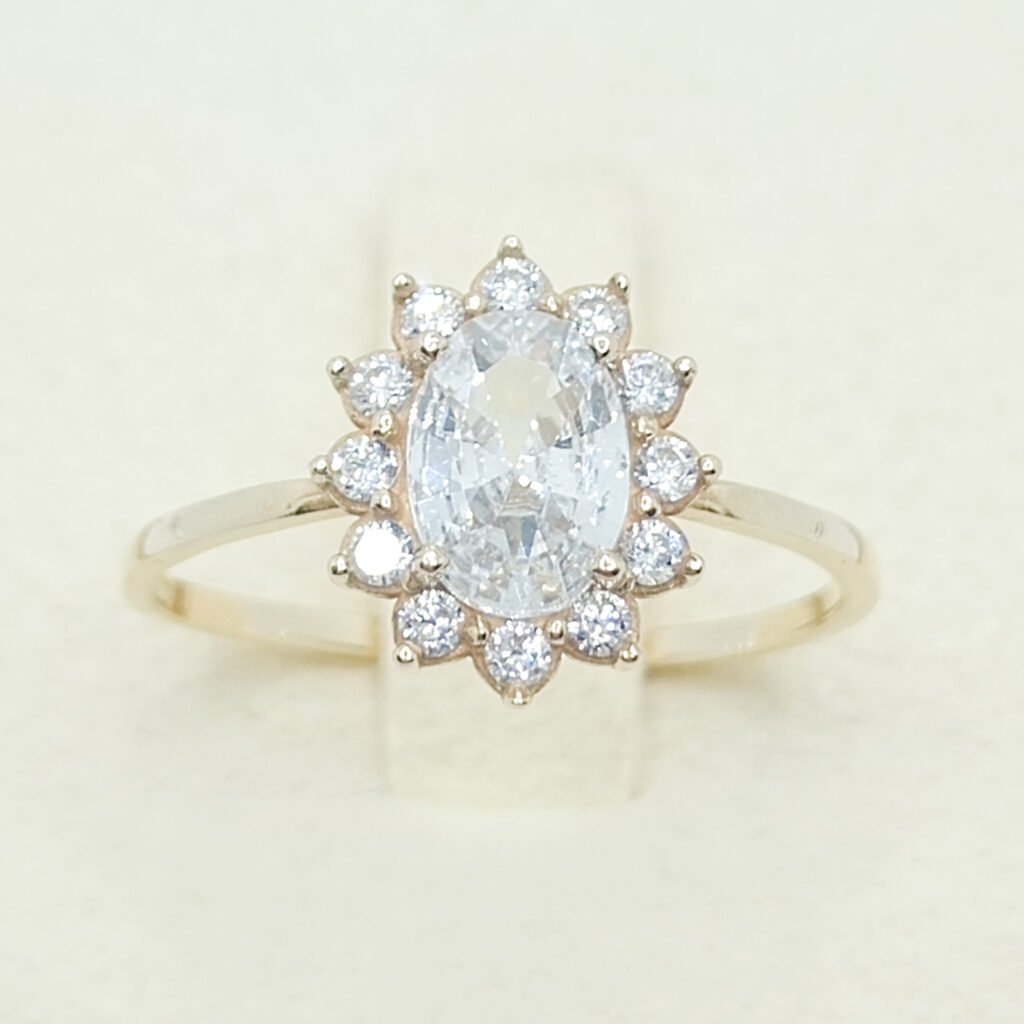 Anillo Orelith Halo de Oro 10k - Talla 7