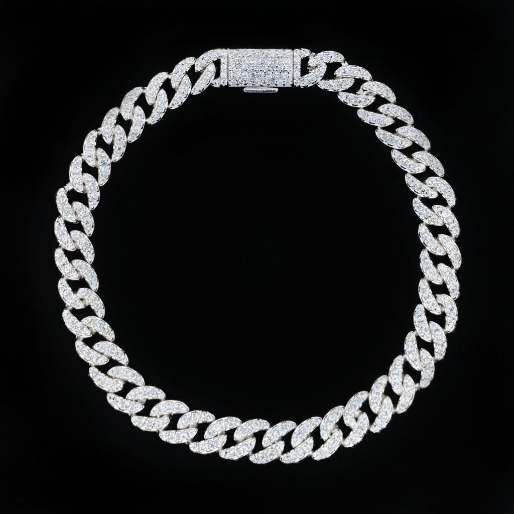 Pulsera Cuban Ice 6.5mm Plata .925
