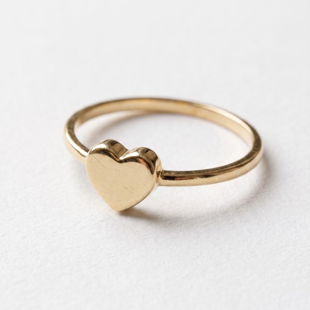 Anillo Heart de Oro 10k - Talla 7