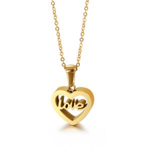 Collar Heart Love Acero