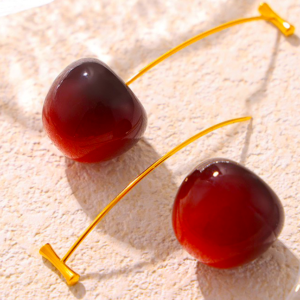 Aretes Cerezas 3D Acero