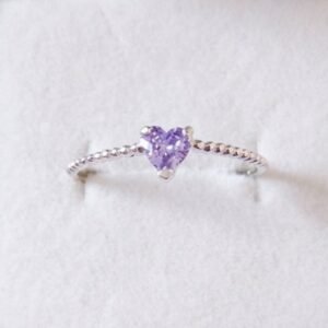 Anillo Hearty Lila De Plata .925