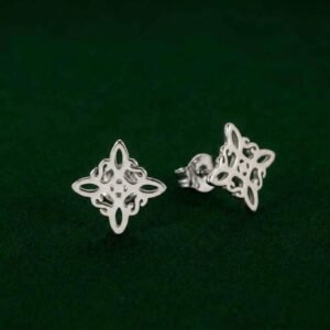 Aretes Nudo De Bruja De Acero Inoxidable