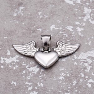 Dije Heart Wings II Acero