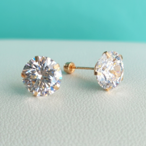 Broqueles Solitario 8mm Oro 10k