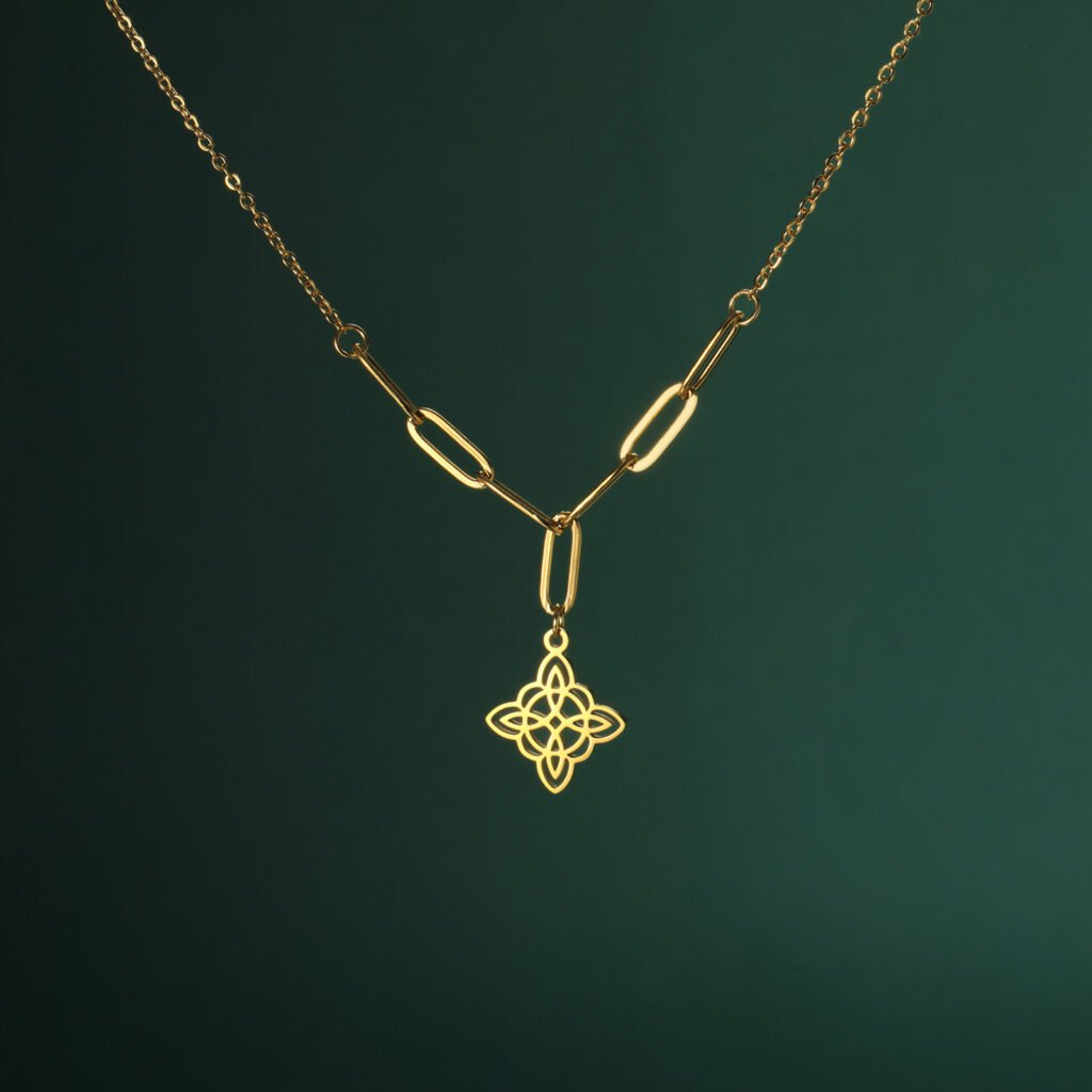 Collar Bruixa Dorado de Acero Inoxidable