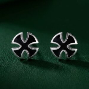 Aretes Cruz De Malta De Acero Inoxidable