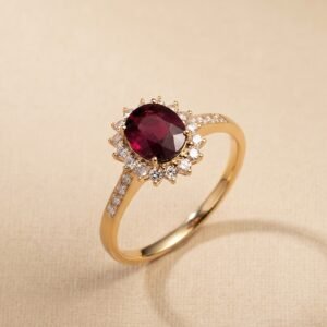 Anillo de Dama Royal Rojo de Plata .925