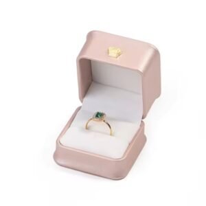 Estuche Para Anillo York Champagne Rosa