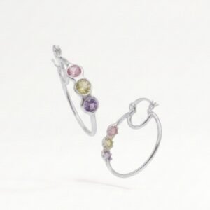 Aretes Argollas Conchetta de Plata .925