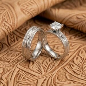 Anillos Duo Navajo de Acero Inoxidable