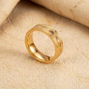 Anillo Navajo King Dore de Acero Inoxidable