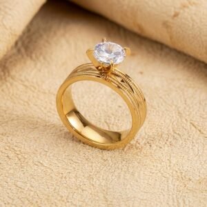 Anillo Navajo Queen Dore de Acero Inoxidable