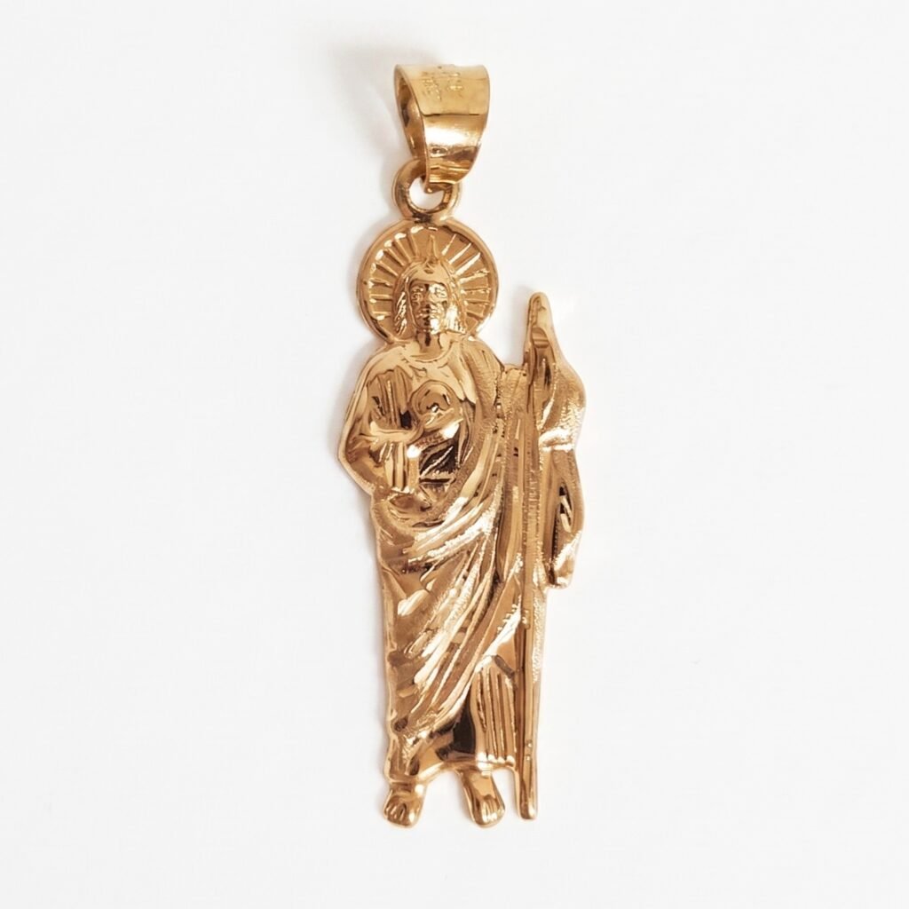 Dije San Judas Tadeo 38mm de Oro 10k