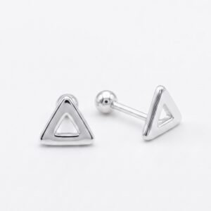 Broqueles Contorno de Triangulo de Plata .925
