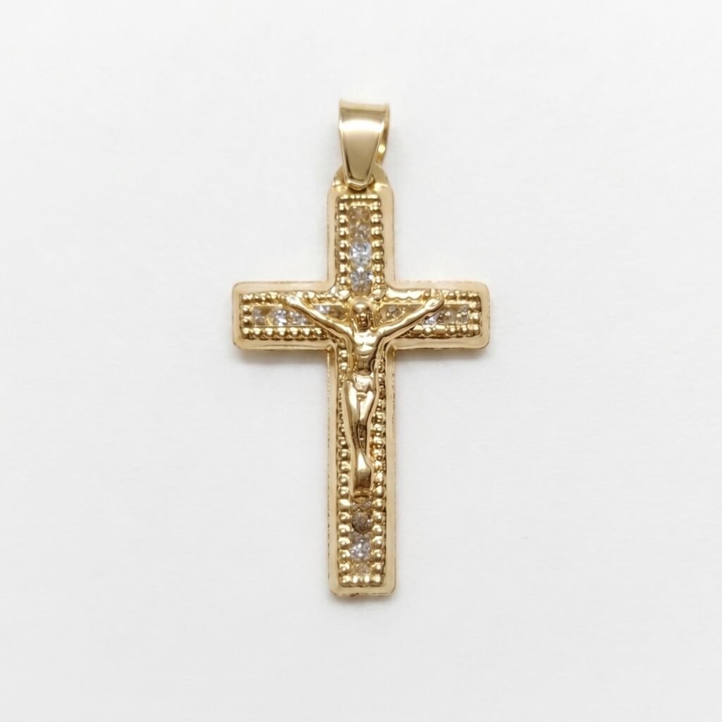 Dije Cruz con Cristo 26mm de Oro 10k