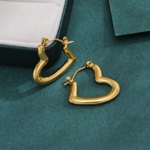 Aretes Corazon Sincero de Acero Inoxidable