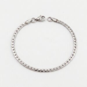 Pulsera Cubana Planchada de Acero Inoxidable