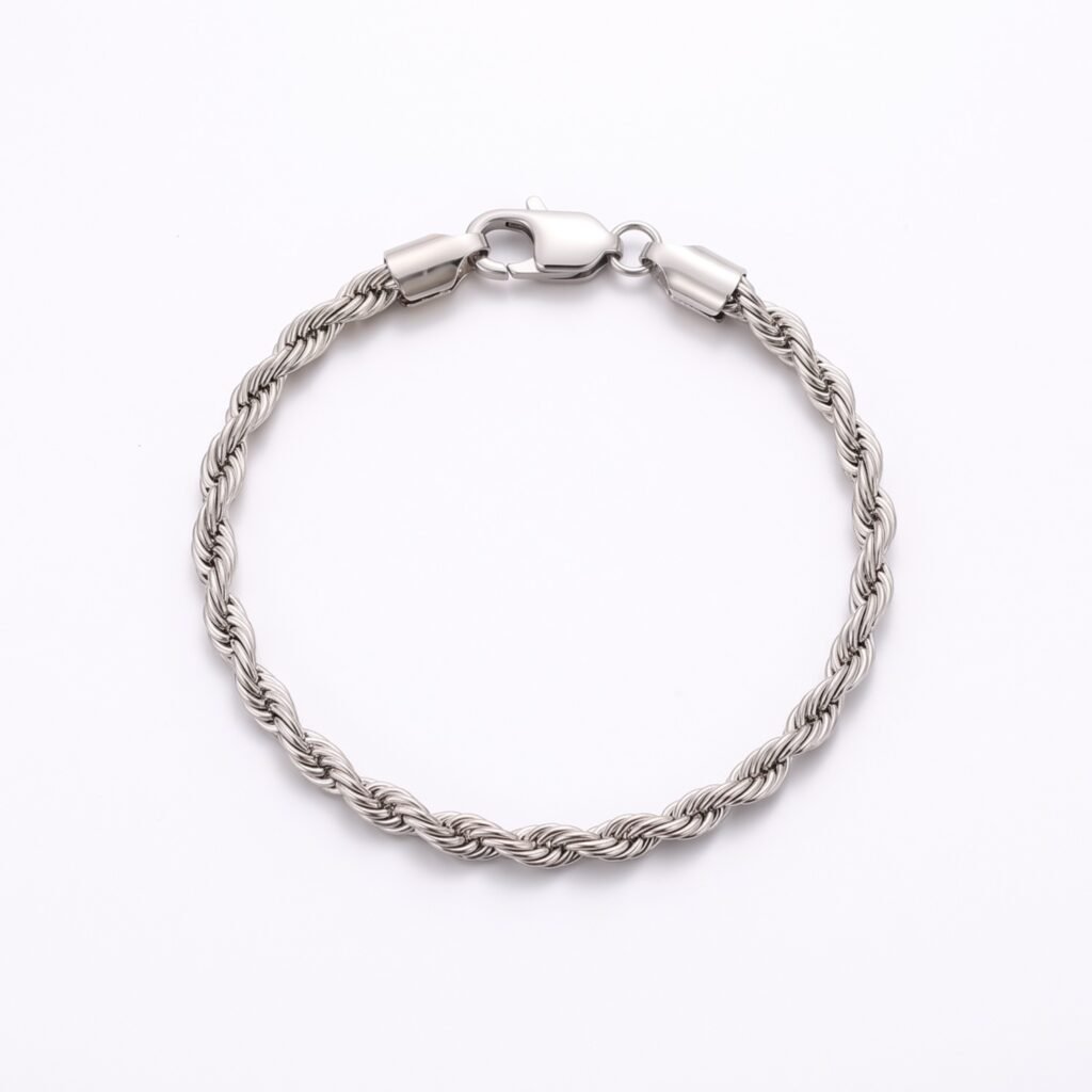Pulsera Torzal X Argente de Acero Inoxidable