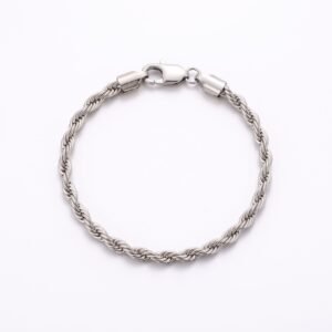 Pulsera Torzal X Argente de Acero Inoxidable