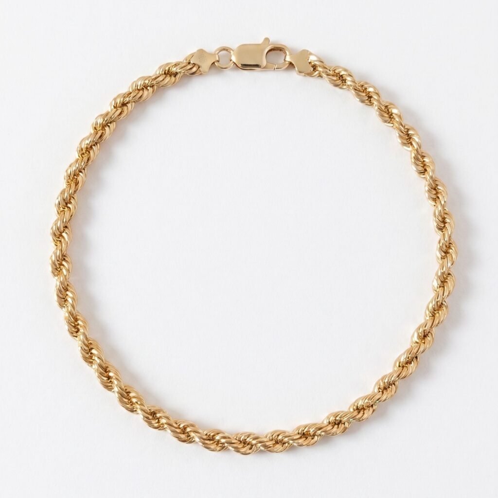 Pulsera Torzal Hueca 3.5mm de Oro 10k