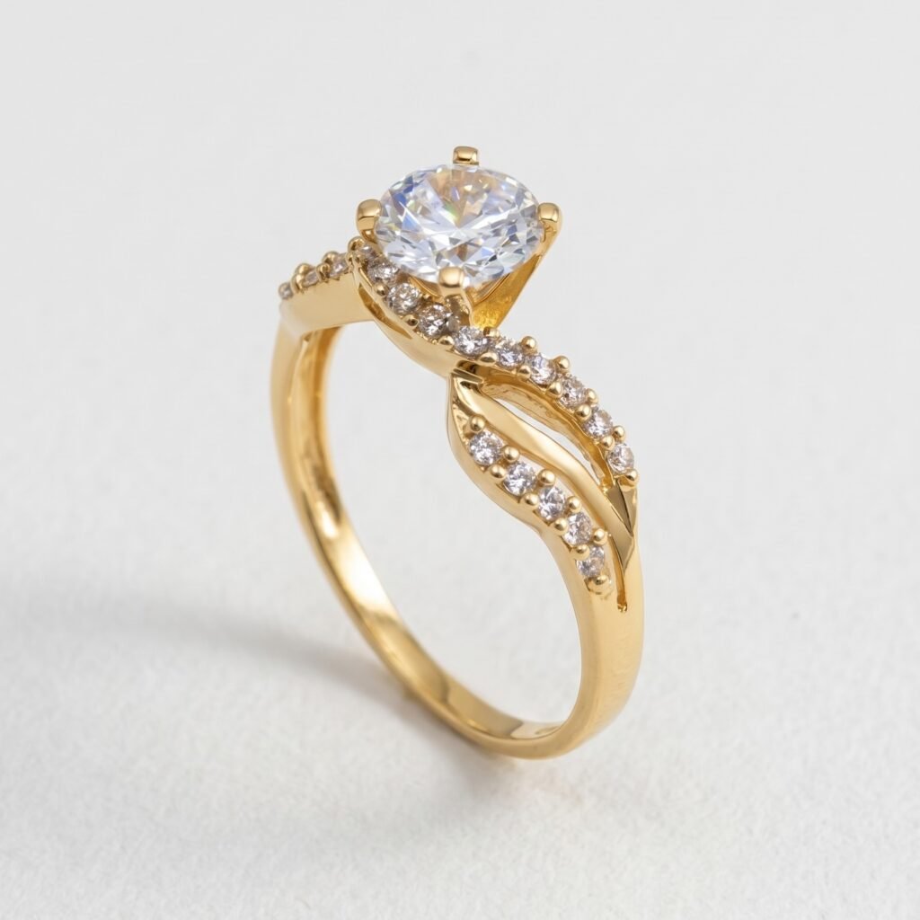 Anillo Solitario Briana de Oro 10k - Talla 8